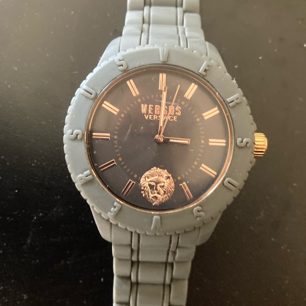 Versus Versace Gray Watch with Gold Accents